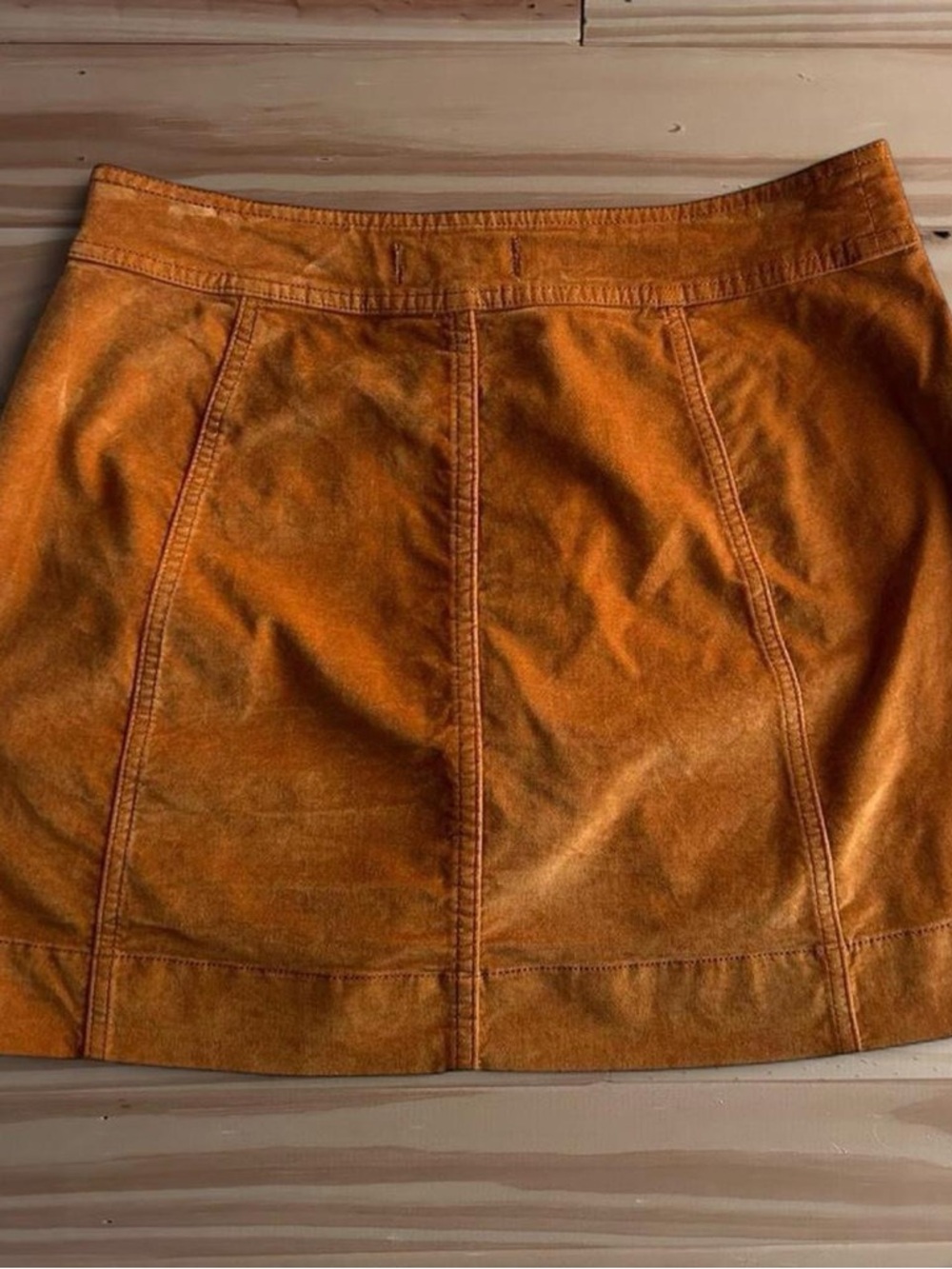 Velveteen A-Line Mini Skirt: Button-Front Edition - Picture 3 of 7